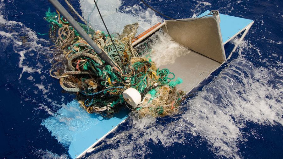 #04 - Discarded fishing gear too large to fit in a Manta Trawl Photo credits: Chloé Dubois, Great Pacific Garbage Patch, ocean plastic pollution, save oceans, help clean oceans,