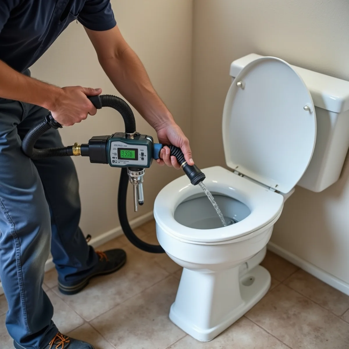 Equipment operation during bathroom & toilet overflow water damage