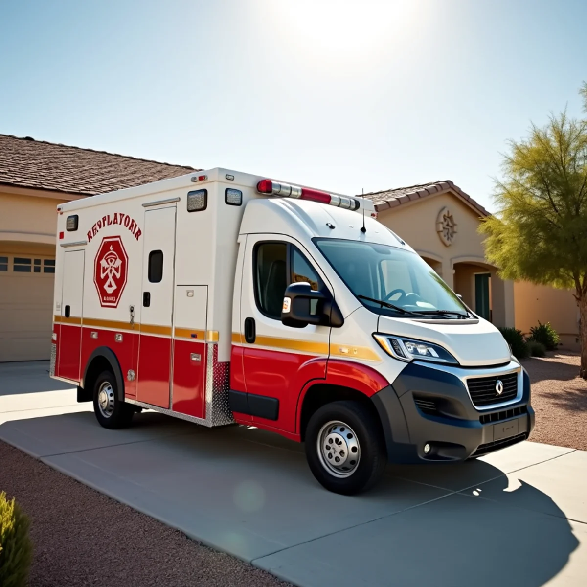 Emergency restoration vehicle staged at Boulder City home