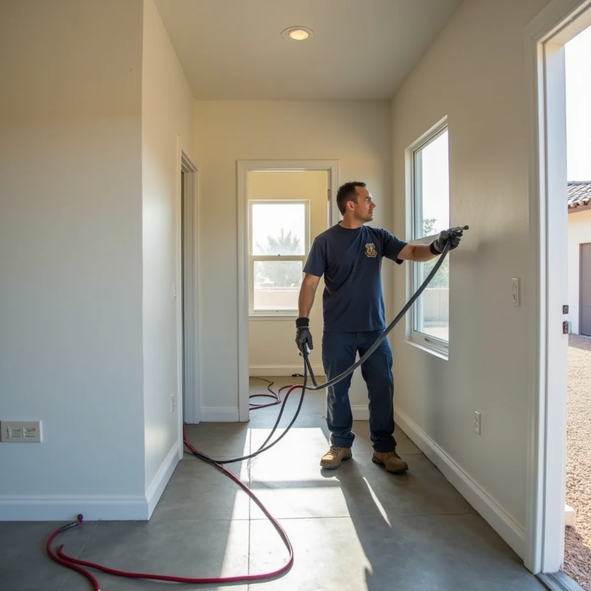 Restored interior following burst pipe water damage cleanup