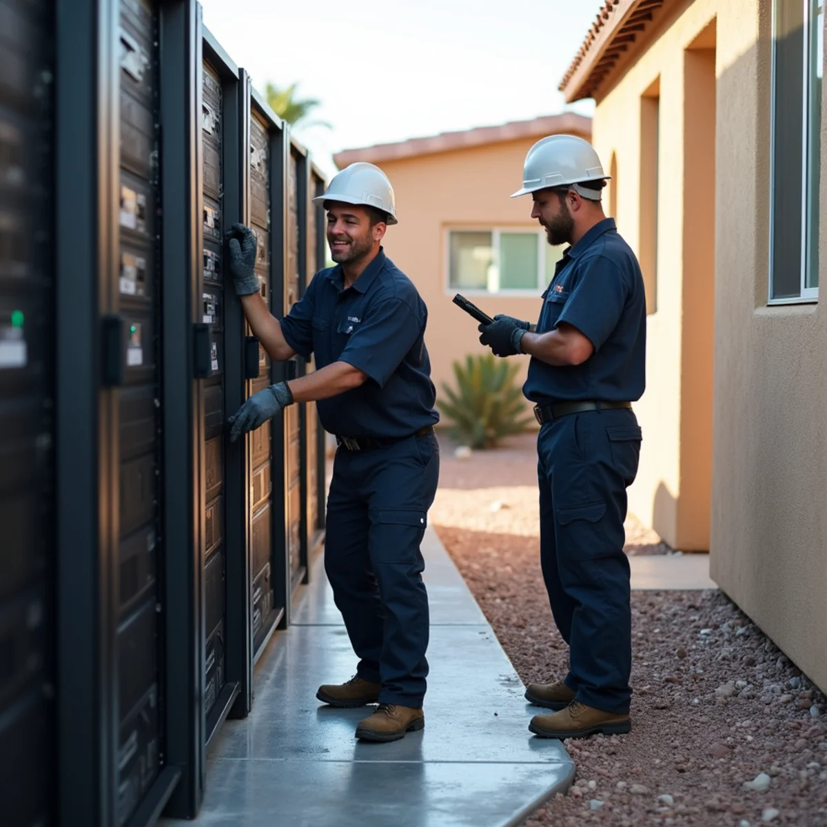 Protective containment barriers surrounding sensitive commercial computer hardware across Las Vegas