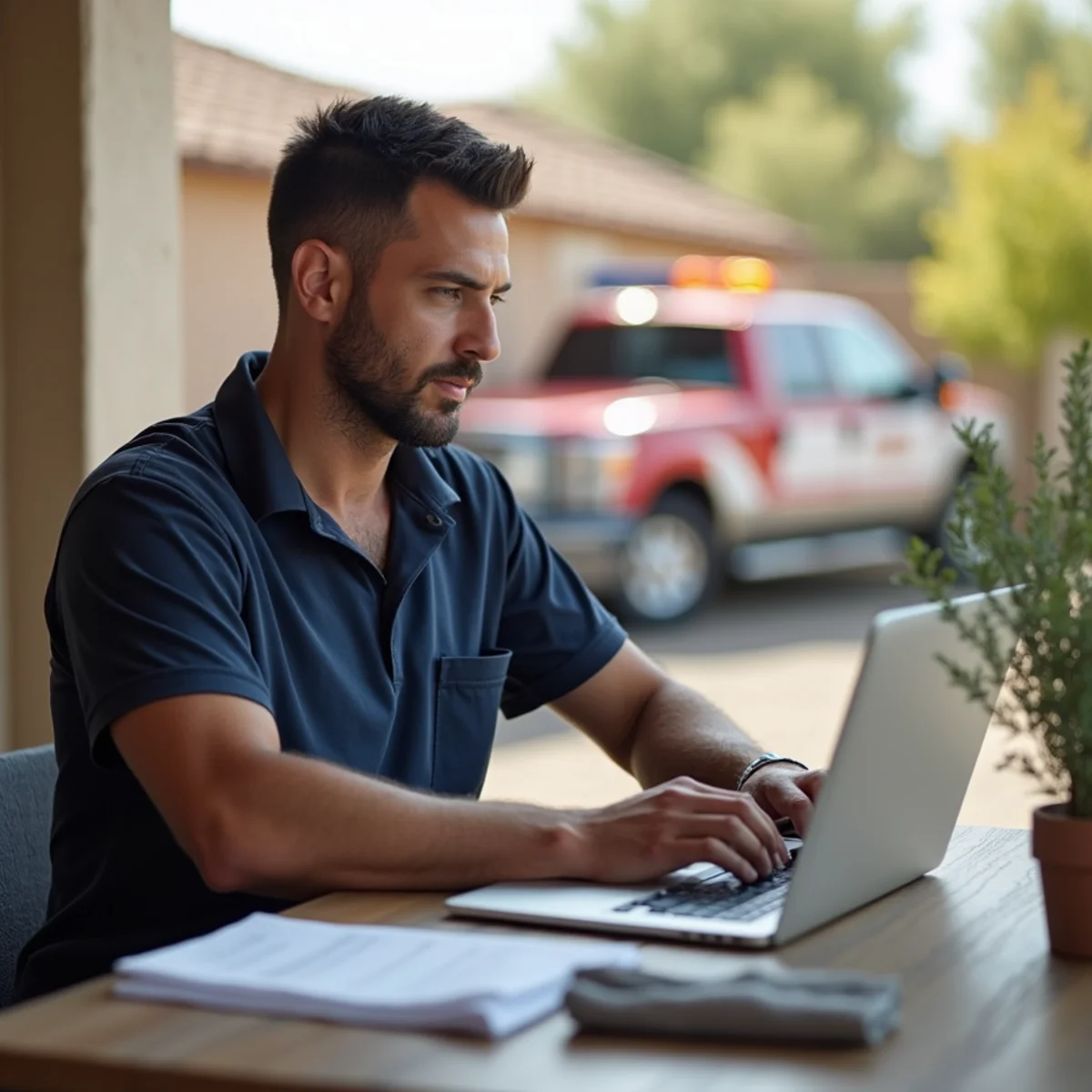 Restoration estimator reviewing insurance claim estimate with property owner across Las Vegas