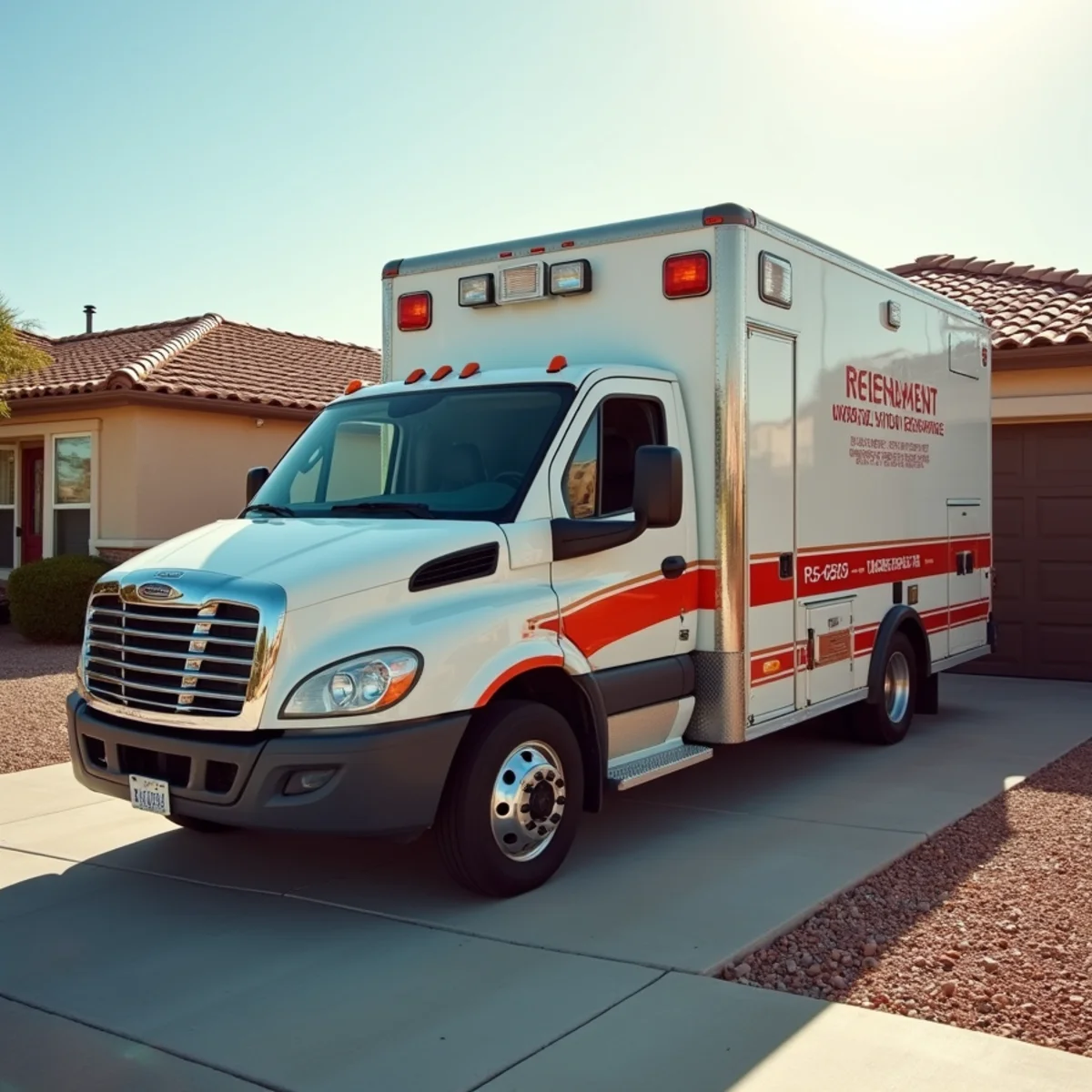 Emergency restoration vehicle staged at Laughlin home