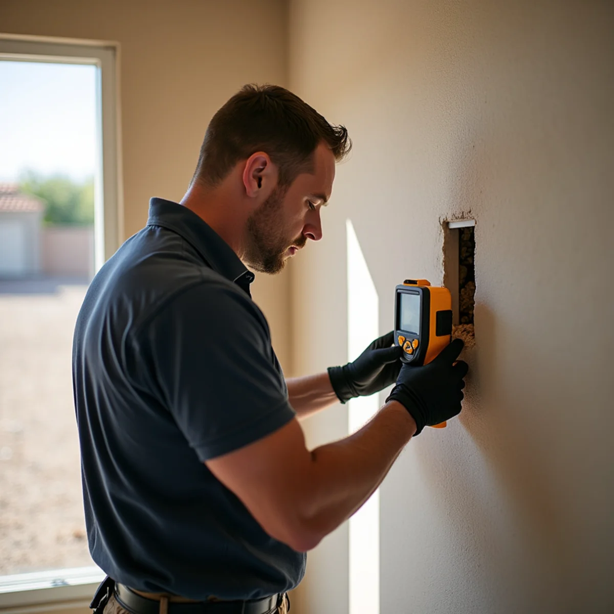 Moisture detection and structural drying in Laughlin property