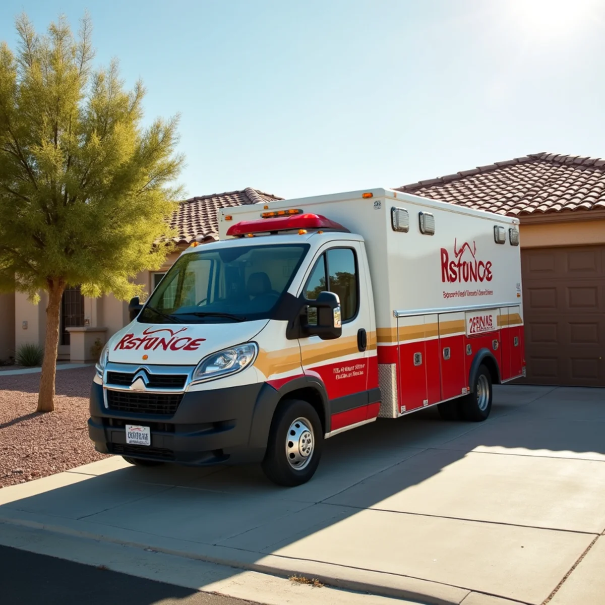 Emergency restoration vehicle staged at Moapa Town home