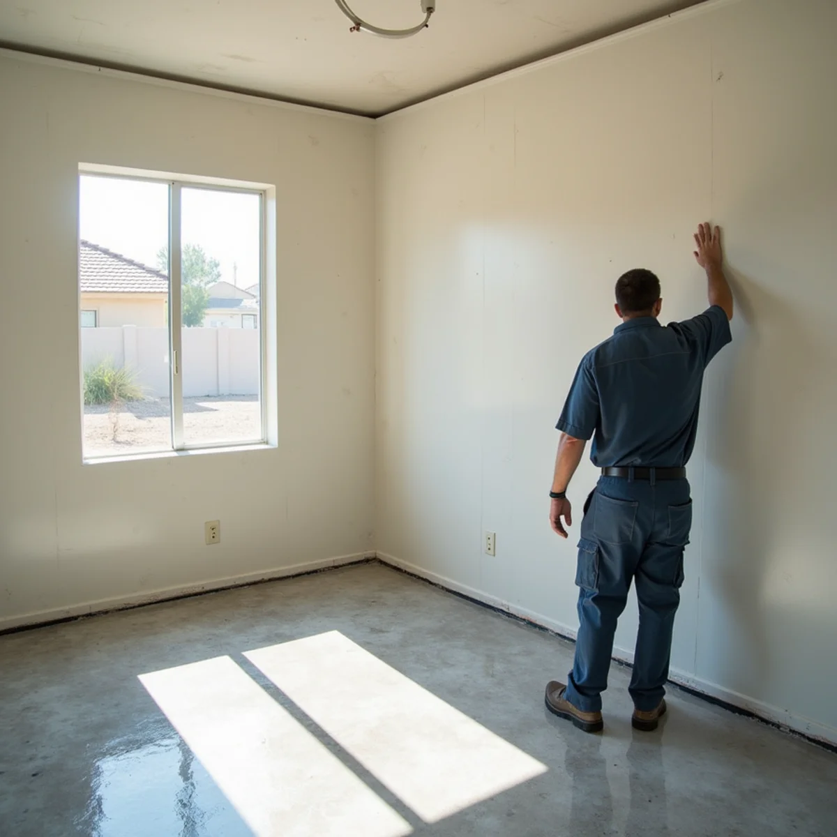 Restored interior following remodel after water damage