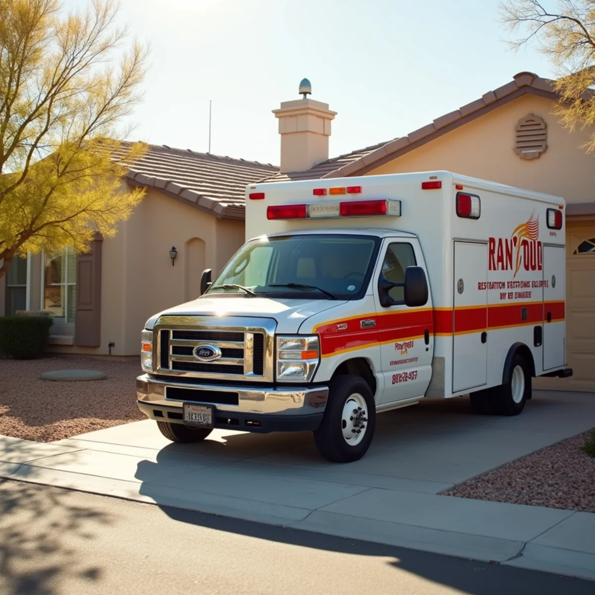 Emergency restoration vehicle staged at Spring Valley home