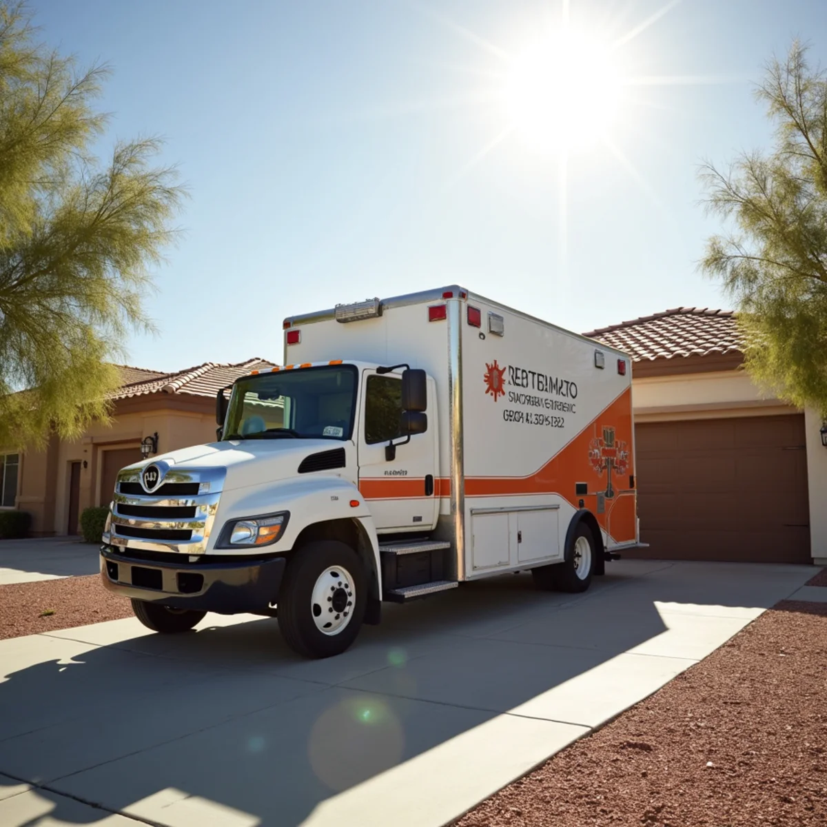 Emergency restoration vehicle staged at Sunrise Manor home