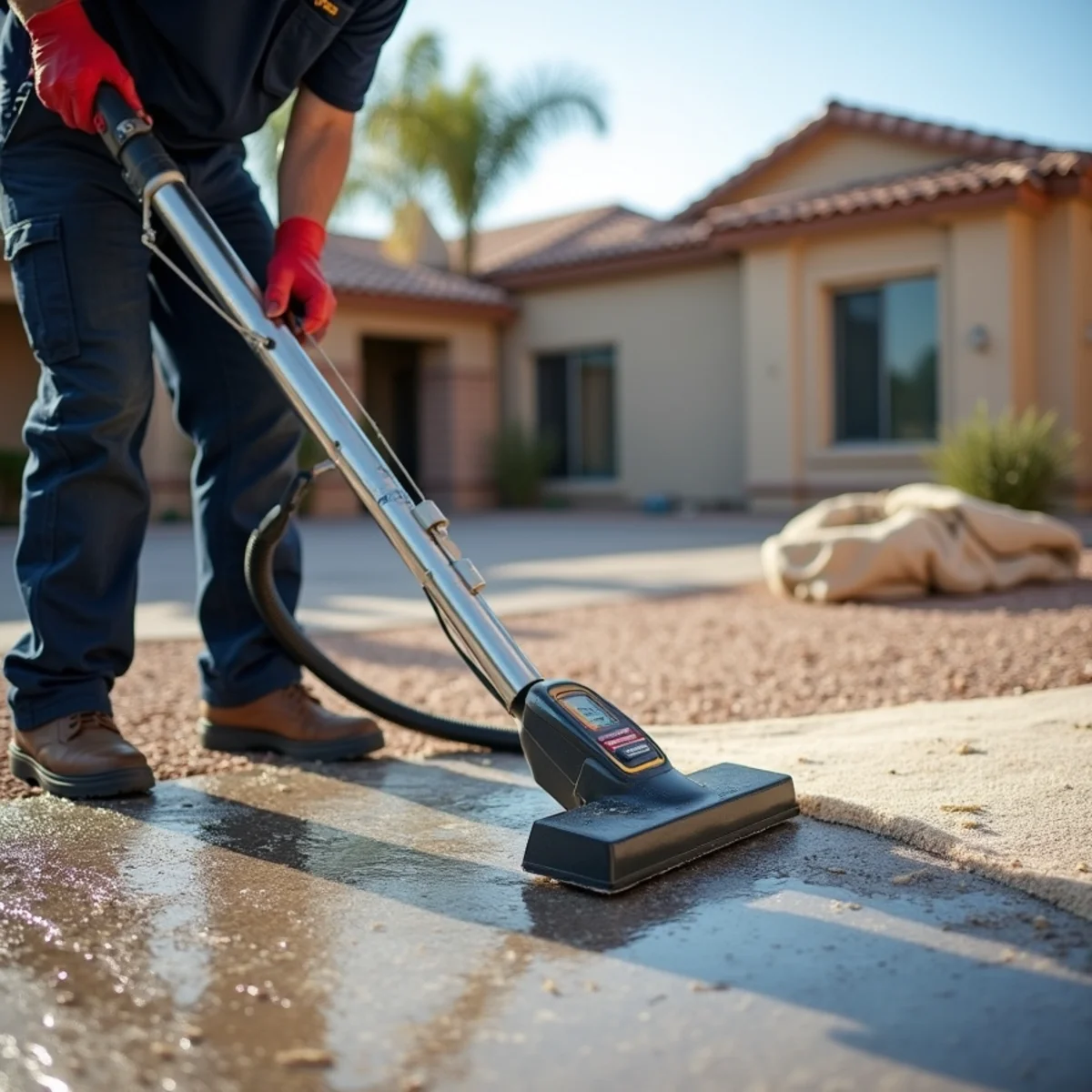 Equipment operation during wet carpet drying & carpet water damage